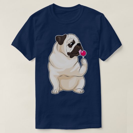 Mops Lollipop T-Shirt (Design vorne)