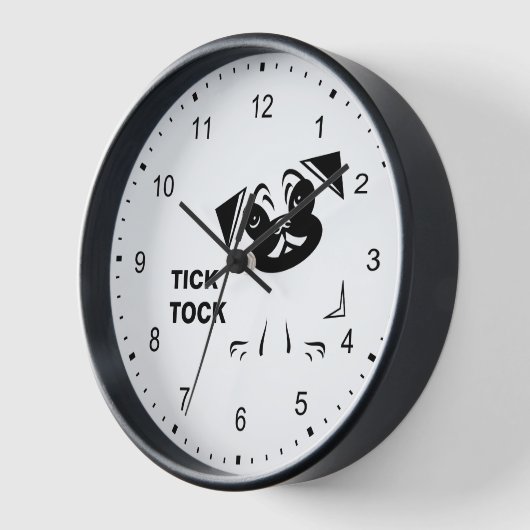 Mops Lover Dog Clock Uhr (Winkel)