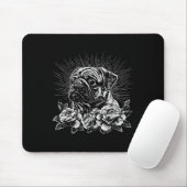 Mops Lover Dog Retro Style Tattoo _1 Mousepad (Mit Mouse)