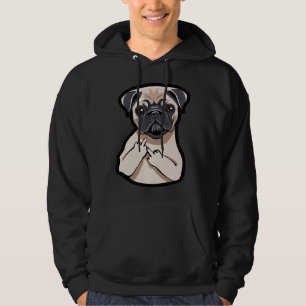 Mops Lover Middle Finger Funny Graphic T - Shirt C