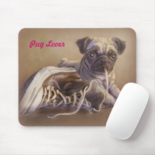 Mops Lover Mousepad (Mit Mouse)