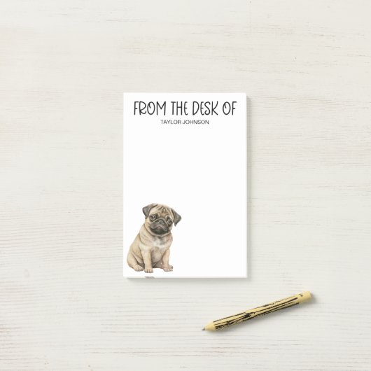 Mops Lover Post-it Klebezettel (Auf Schreibtisch)