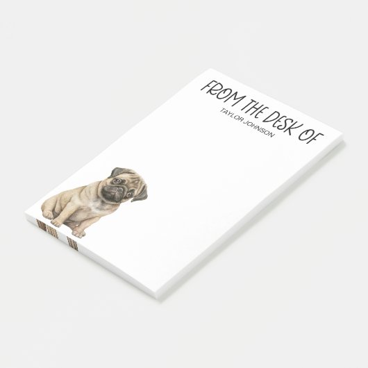 Mops Lover Post-it Klebezettel (angewinkelt)