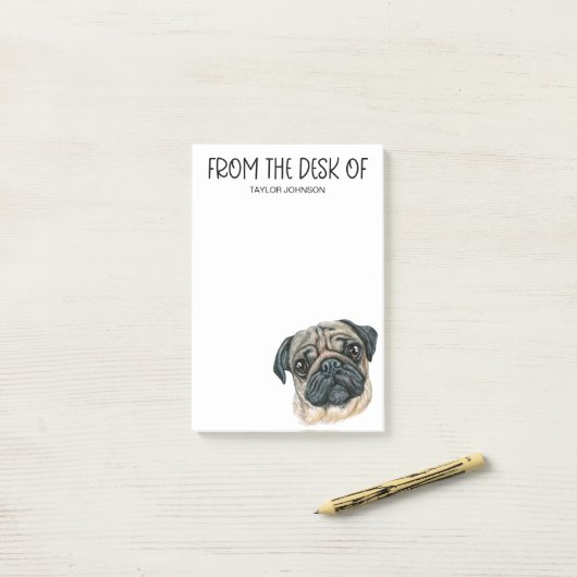 Mops Lover Post-it Klebezettel (Auf Schreibtisch)