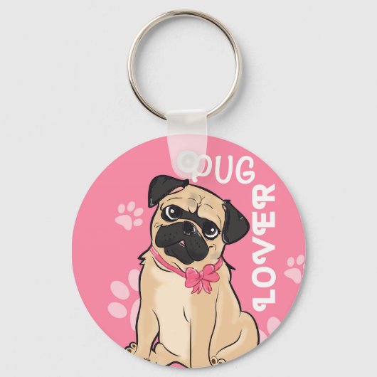 Mops Lover Schlüsselanhänger (Vorderseite)