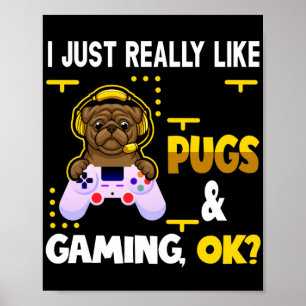 Mops Lover Video Games Dog Mops Gaming for Gamer Poster