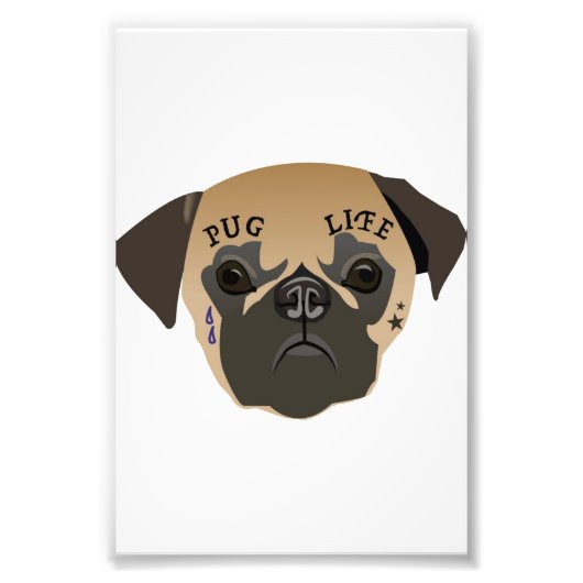 Mops Lovers | Lebensdauer Niedlicher Mops Fotodruck (Vorne)