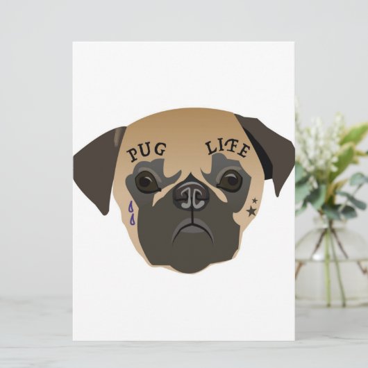 Mops Lovers | Lebensdauer Niedlicher Mops Menükarte (Stehend Vorderseite)