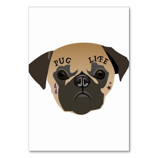 Mops Lovers | Lebensdauer Niedlicher Mops Tischnummer (Vorderseite)