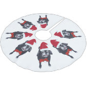 Mops Lovers Weihnachts-Weihnachtsbaum Röcke Polyester Weihnachtsbaumdecke (Schrägansicht)