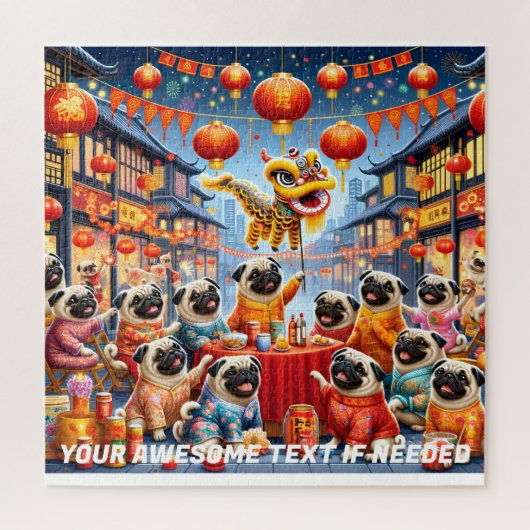 Mops Lunar New Year Party Puzzle (Vertikal)