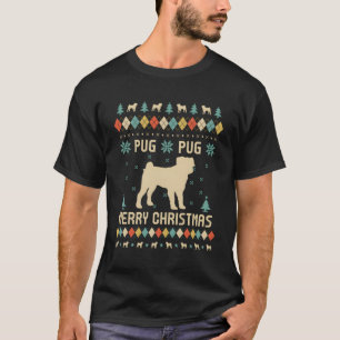 Mops Lustiger hässlicher Weihnachtsschal Retro für T-Shirt