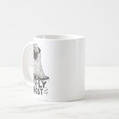 Mops-ly Ghost Funny Dog Puns Halloween Mops Eigent Kaffeetasse (Vorderseite Links)