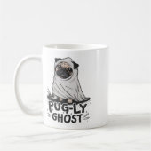 Mops-ly Ghost Funny Dog Puns Halloween Mops Eigent Kaffeetasse (Links)