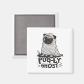 Mops-ly Ghost Funny Dog Puns Halloween Mops Eigent Magnet (Vorderseite/Rückseite)
