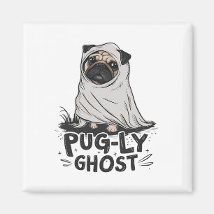 Mops-ly Ghost Funny Dog Puns Halloween Mops Eigent Magnet