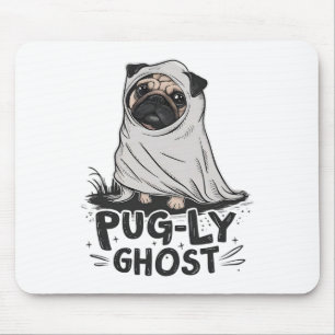 Mops-ly Ghost Funny Dog Puns Halloween Mops Eigent Mousepad
