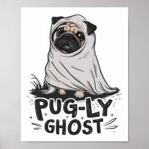 Mops-ly Ghost Funny Dog Puns Halloween Mops Eigent Poster