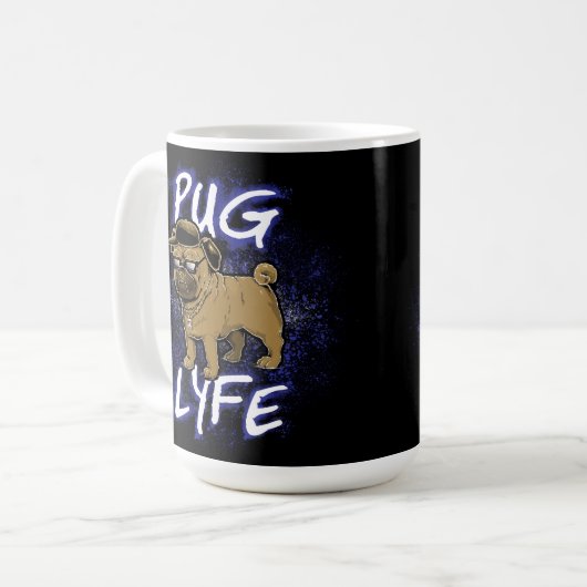 Mops Lyfe Kaffeetasse (Vorderseite Links)