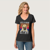 Mops machen Ihr Leben Vintag gut T-Shirt (Vorderseite Vollansicht)
