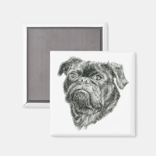 Mops Magnet (Vorderseite/Rückseite)