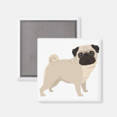 Mops Magnet (Vorderseite/Rückseite)