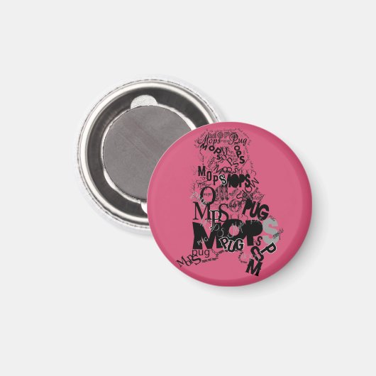 Mops Magnet (Vorderseite/Rückseite)