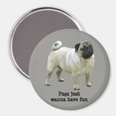 Mops Magnet (Vorderseite/Rückseite)
