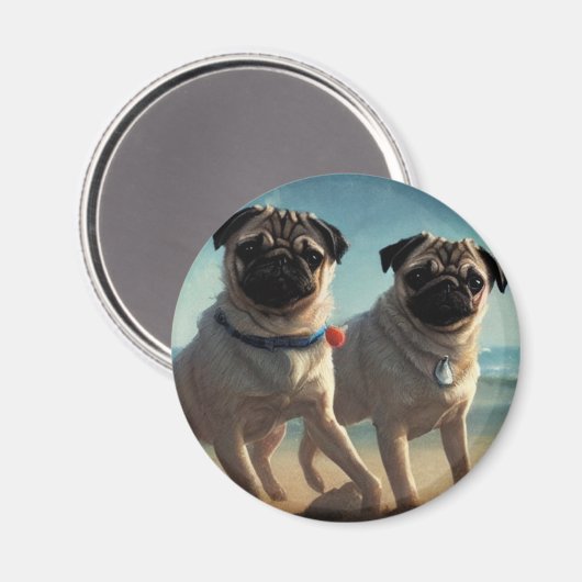 Mops Magnet (Vorderseite/Rückseite)