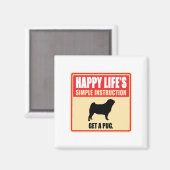 Mops Magnet (Vorderseite/Rückseite)