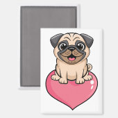 Mops Magnet (Vorderseite/Rückseite)