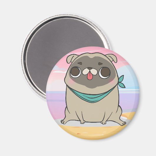 Mops Magnet (Vorderseite/Rückseite)