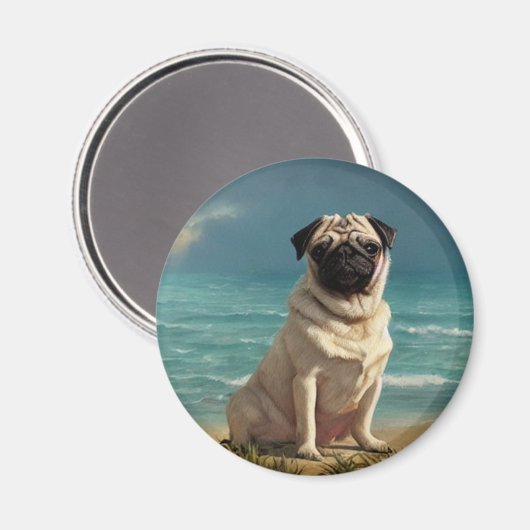 Mops Magnet (Vorderseite/Rückseite)