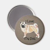 Mops Magnet (Vorderseite/Rückseite)