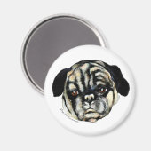 Mops-Malerei auf Leinwand Magnet (Vorderseite/Rückseite)