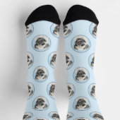 Mops Malerei Fawn Silver Niedlich Original Haustie Socken (Oben)