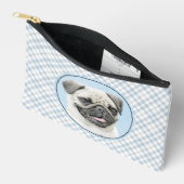 Mops Malerei Fawn Silver Niedlich Original Haustie Zubehörtasche (Offen)