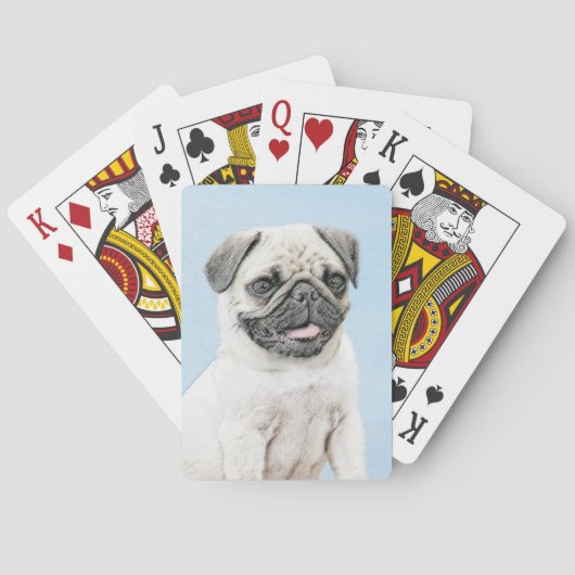 Mops-Malerei - Niedliche Hundekunst Spielkarten (Rückseite)