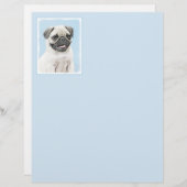 Mops Malerei - Niedliche Original Hunde Kunst (Vorne/Hinten)