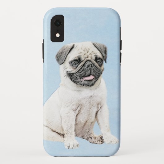 Mops Malerei - Niedliche Original Hunde Kunst Case-Mate iPhone Hülle (Rückseite)