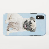 Mops Malerei - Niedliche Original Hunde Kunst Case-Mate iPhone Hülle (Rückseite (Horizontal))