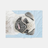 Mops Malerei - Niedliche Original Hunde Kunst Fleecedecke (Vorderseite (Horizontal))