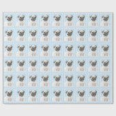 Mops Malerei - Niedliche Original Hunde Kunst Geschenkpapier (Flach)