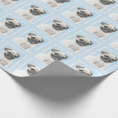 Mops Malerei - Niedliche Original Hunde Kunst Geschenkpapier (Ecke)