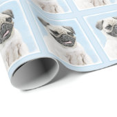 Mops Malerei - Niedliche Original Hunde Kunst Geschenkpapier (Rolleneckpunkt)
