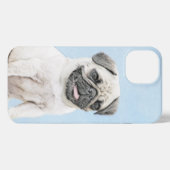 Mops Malerei - Niedliche Original Hunde Kunst iPhone Hülle (Rückseite (Horizontal))