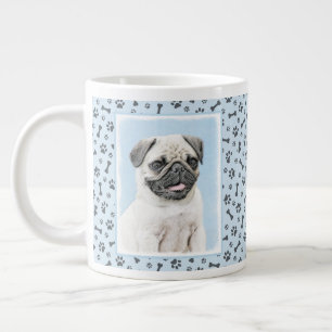 Mops Malerei - Niedliche Original Hunde Kunst Jumbo-Tasse