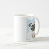 Mops Malerei - Niedliche Original Hunde Kunst Kaffeetasse (VorderseiteRechts)