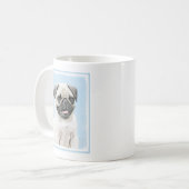 Mops Malerei - Niedliche Original Hunde Kunst Kaffeetasse (Vorderseite Links)