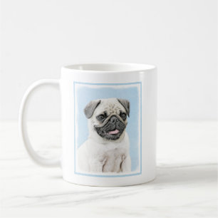 Mops Malerei - Niedliche Original Hunde Kunst Kaffeetasse